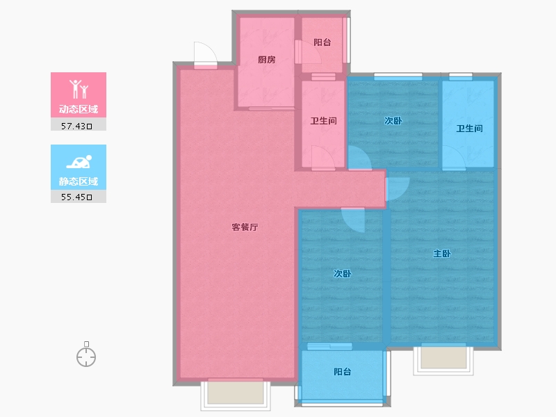 云南省-昆明市-中骏天誉-101.81-户型库-动静分区