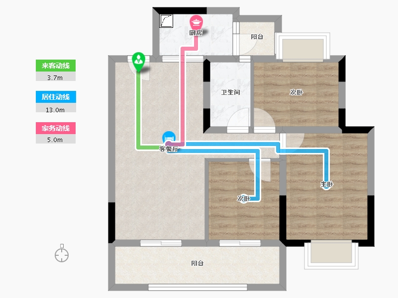 云南省-昆明市-海伦堡傾城小院-69.15-户型库-动静线