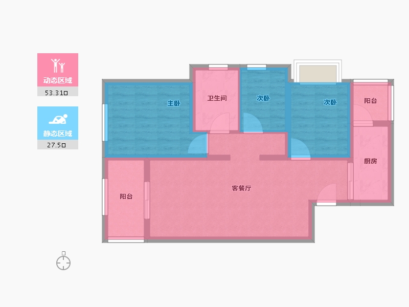 云南省-昆明市-俊发俊云峰-71.20-户型库-动静分区