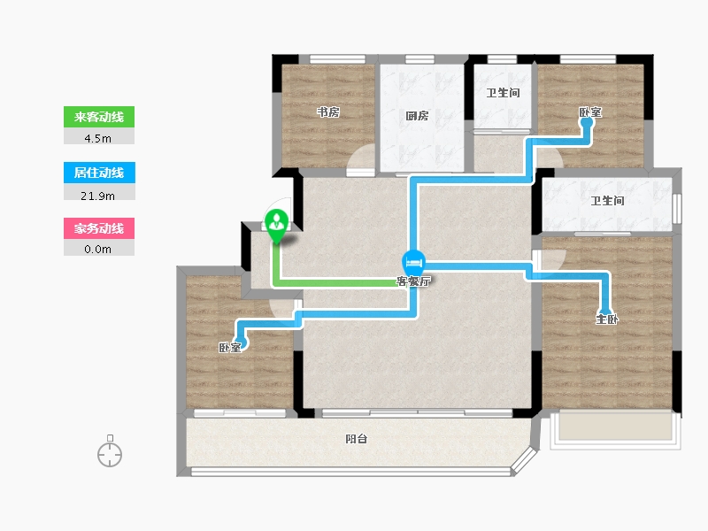 浙江省-绍兴市-阳光城勤业锦上-110.41-户型库-动静线