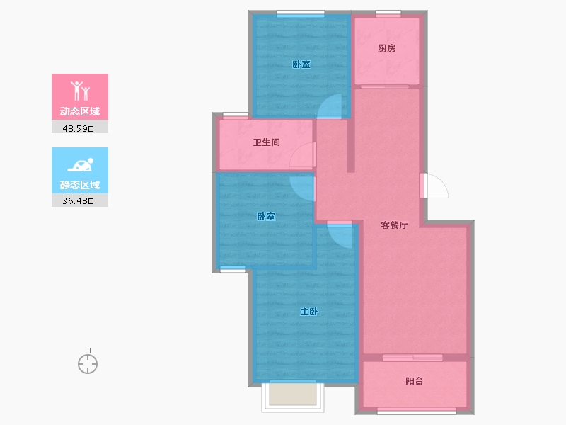 浙江省-绍兴市-香溪铭苑-76.00-户型库-动静分区