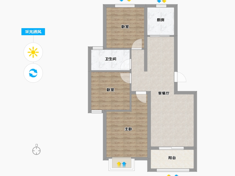 浙江省-绍兴市-香溪铭苑-76.00-户型库-采光通风