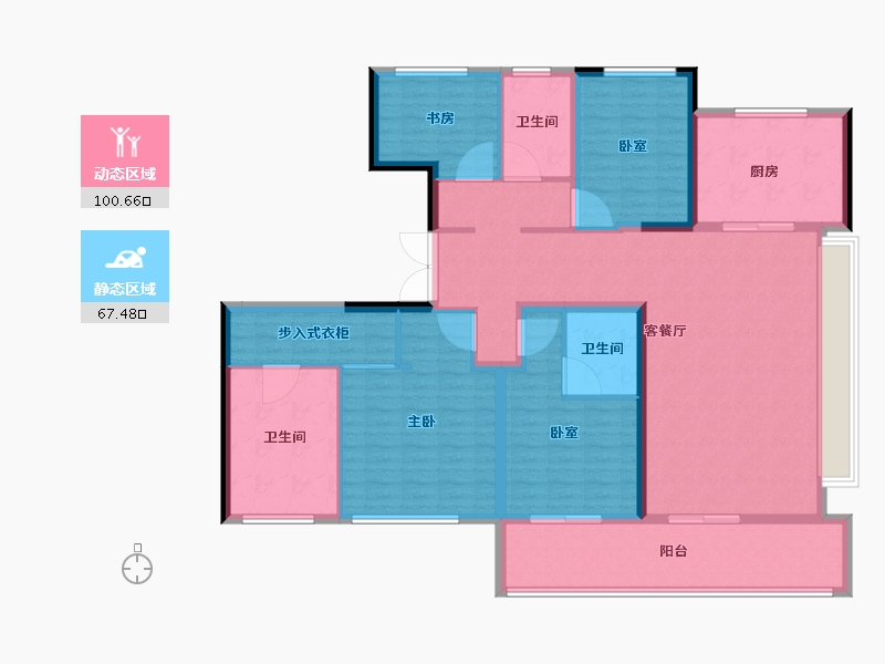 浙江省-绍兴市-禹洲印樾府-152.00-户型库-动静分区