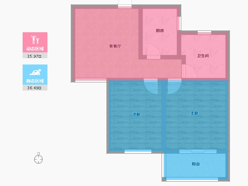 山东省-烟台市-华信家园-64.00-户型库-动静分区