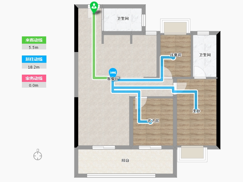 云南省-昆明市-俊发龙泉俊园-81.61-户型库-动静线