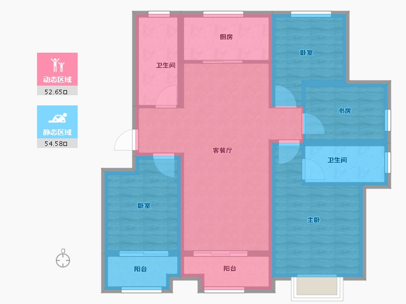 浙江省-绍兴市-香溪铭苑-95.00-户型库-动静分区