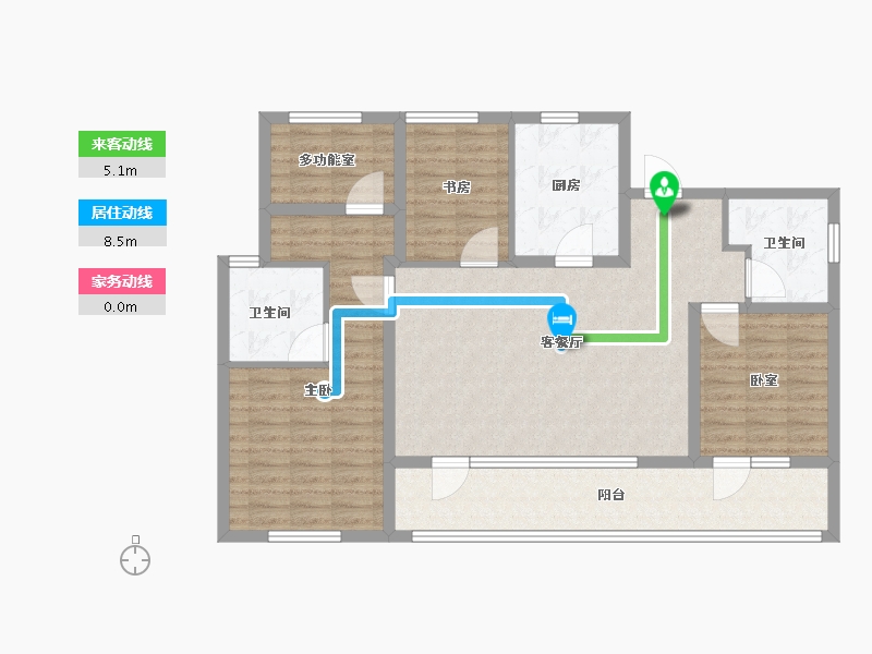 山东省-青岛市-融创中心森海ONE-110.01-户型库-动静线