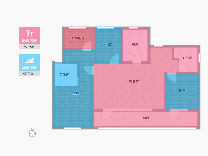 山东省-青岛市-融创中心森海ONE-110.01-户型库-动静分区