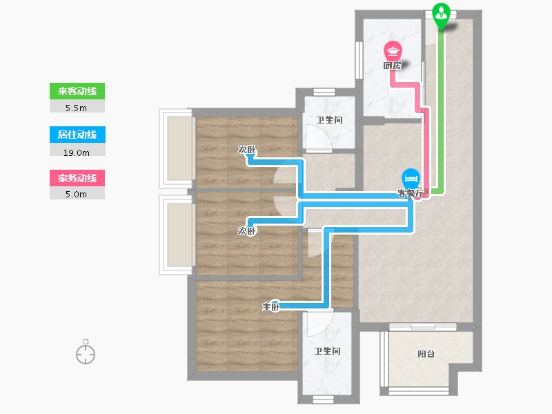 广东省-惠州市-万科中交金枫花园-69.57-户型库-动静线