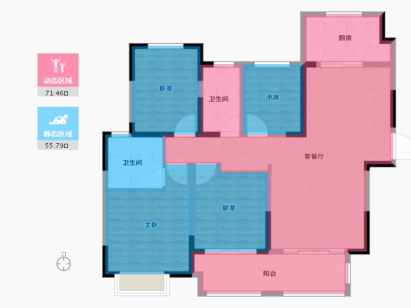 河南省-南阳市-建业贰号城邦-114.33-户型库-动静分区