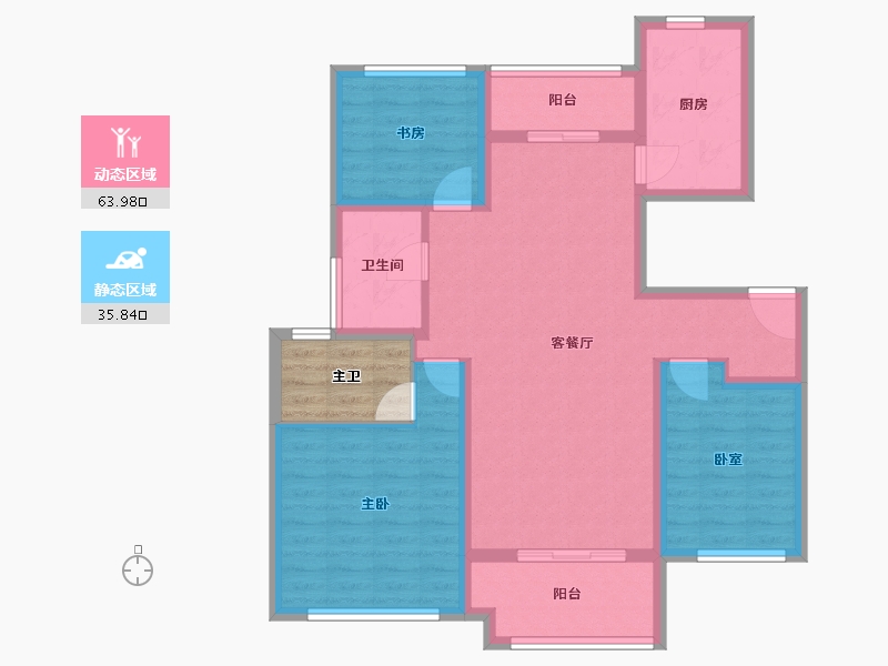 江苏省-徐州市-绿地翡翠蓝湾-93.27-户型库-动静分区