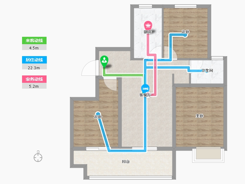 江苏省-徐州市-通银旭辉和平云璟-84.80-户型库-动静线