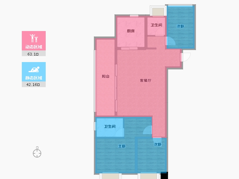 云南省-昆明市-俊发未来城-94.40-户型库-动静分区