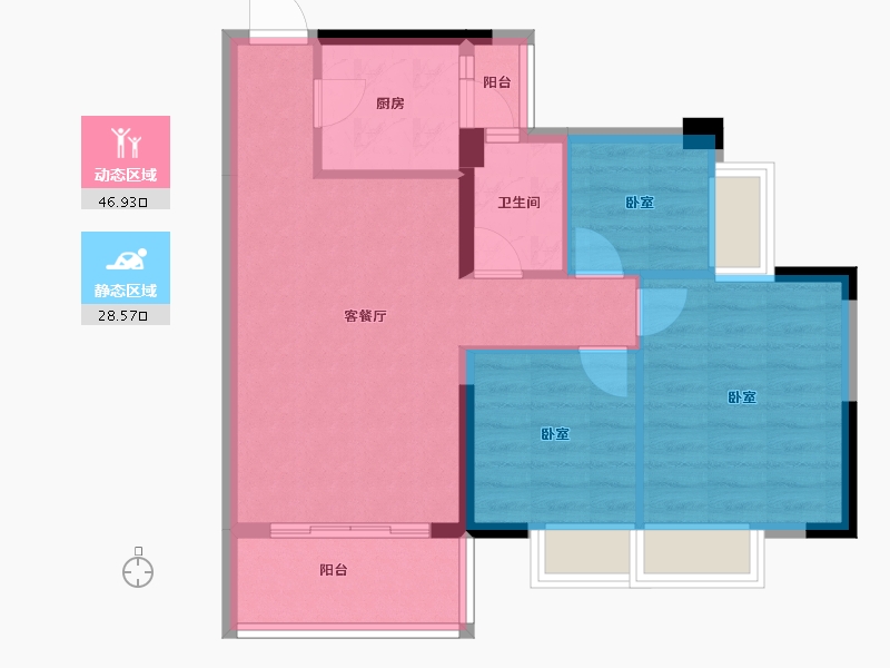 广东省-惠州市-荣佳国韵-67.48-户型库-动静分区