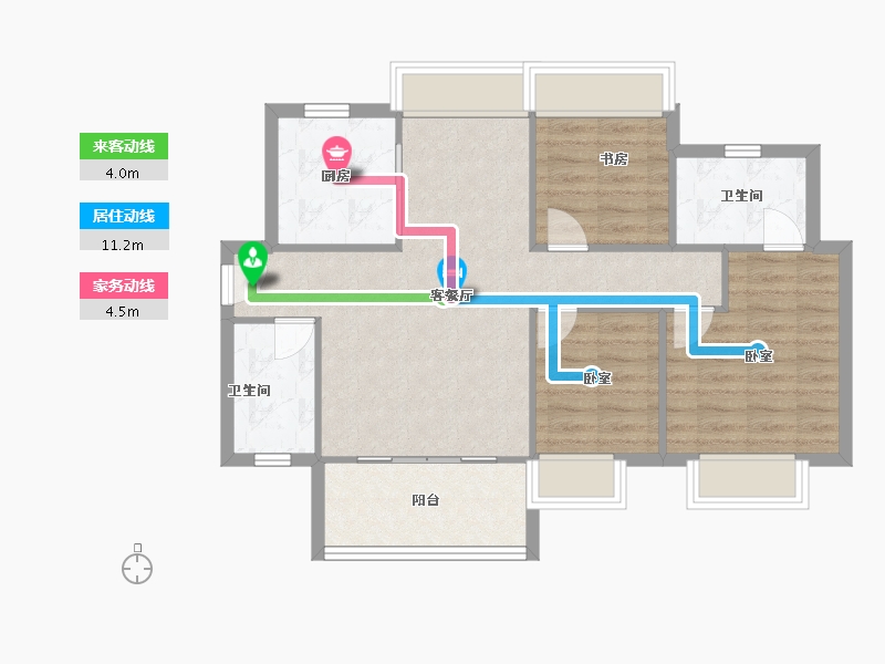 广东省-惠州市-融创臻园-76.67-户型库-动静线