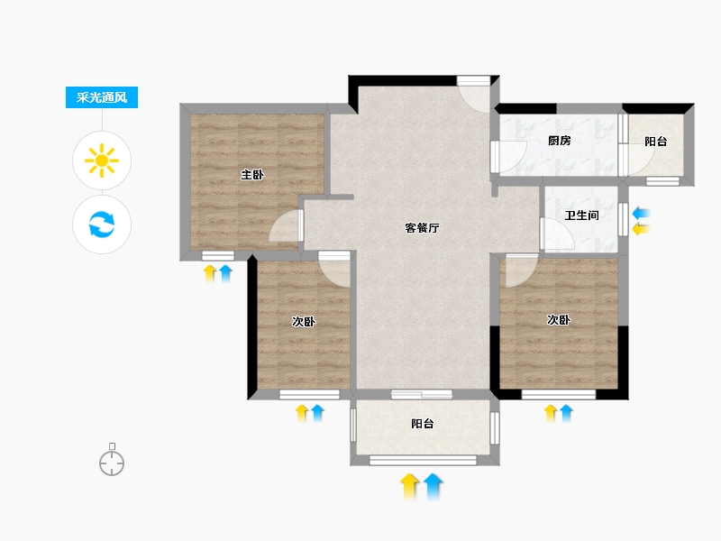 四川省-成都市-中国铁建新川樾-72.00-户型库-采光通风