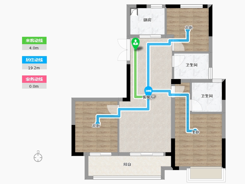 浙江省-金华市-​上坤蓝城云锦桃源-80.80-户型库-动静线