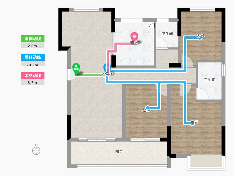 浙江省-金华市-​中嘉锦院-94.40-户型库-动静线