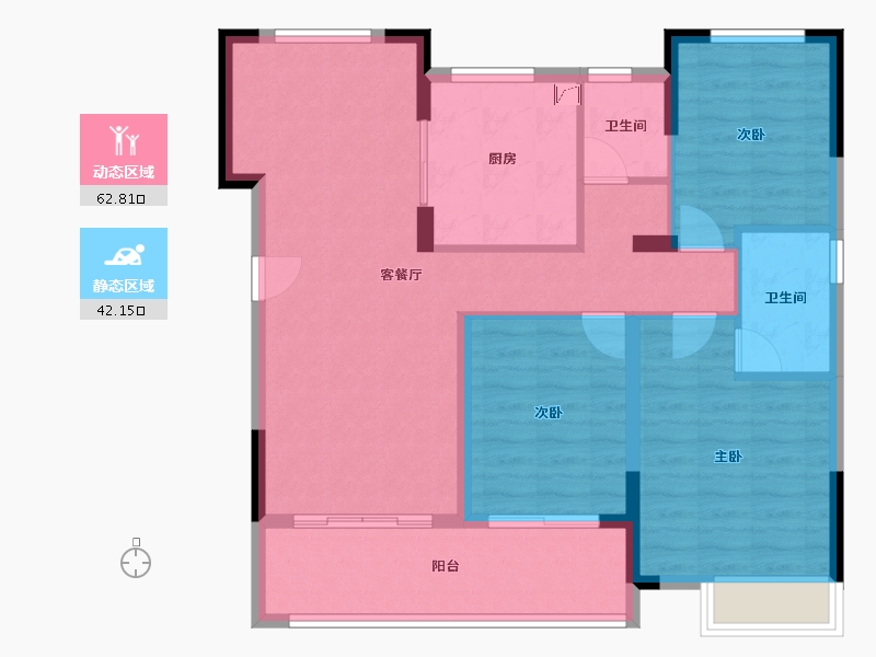 浙江省-金华市-​中嘉锦院-94.40-户型库-动静分区