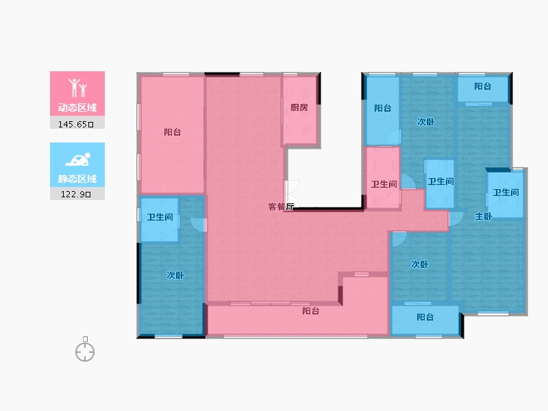 云南省-昆明市-俊发生态半岛-246.35-户型库-动静分区