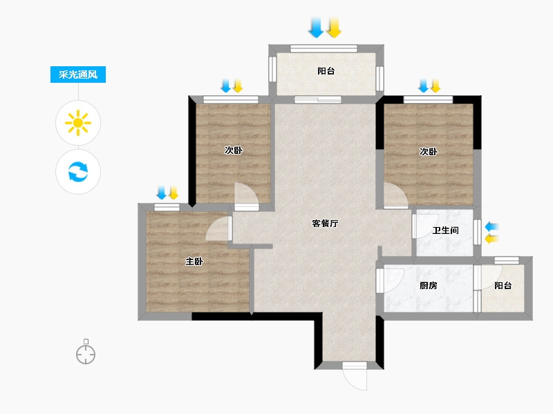 四川省-成都市-中国铁建新川樾-72.00-户型库-采光通风