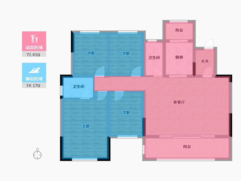 四川省-成都市-中国铁建新川樾-115.88-户型库-动静分区