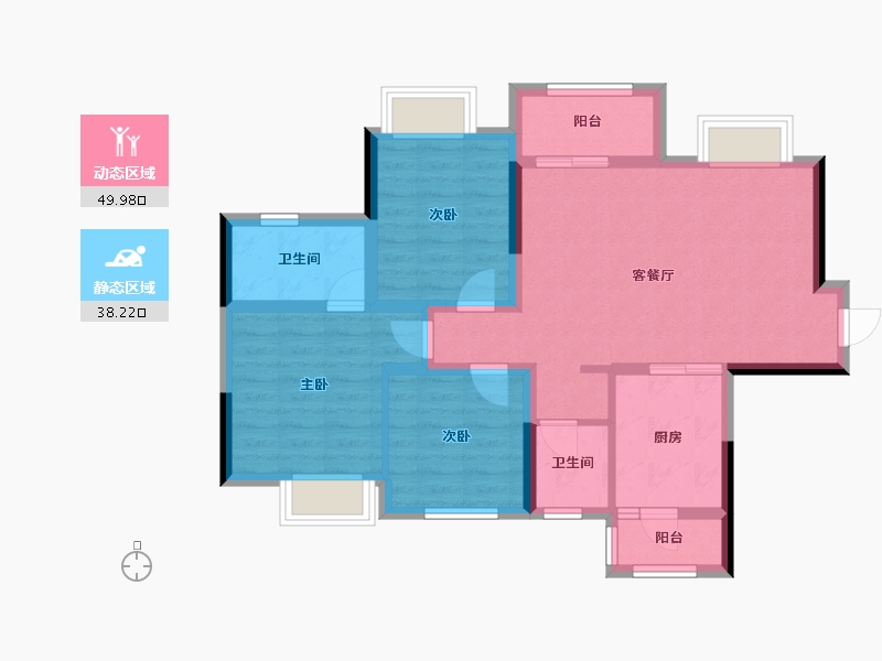 四川省-成都市-观澜东著-77.90-户型库-动静分区