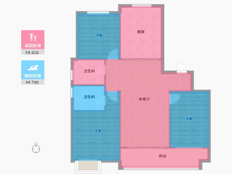 山东省-潍坊市-保利梧桐语-105.00-户型库-动静分区