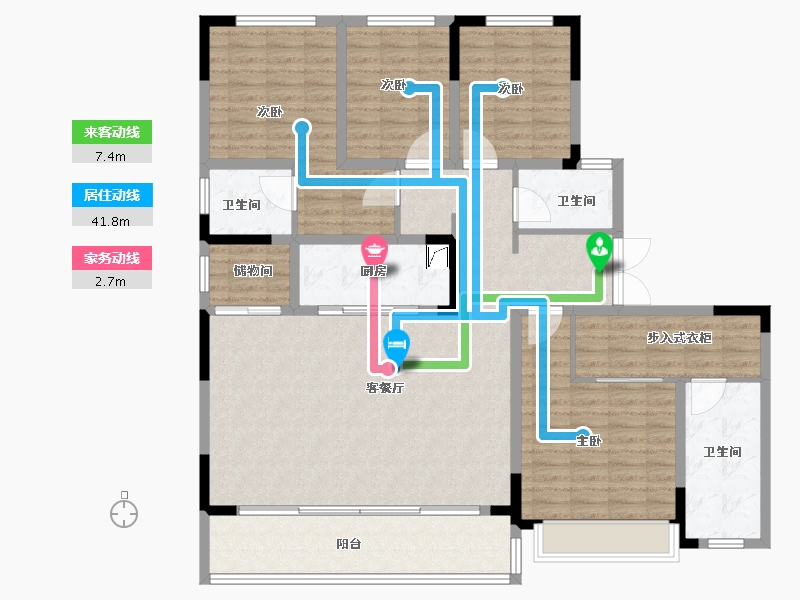 四川省-成都市-人居九林语望云阁-146.41-户型库-动静线