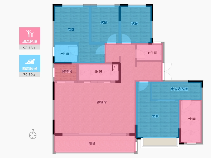 四川省-成都市-人居九林语望云阁-146.41-户型库-动静分区