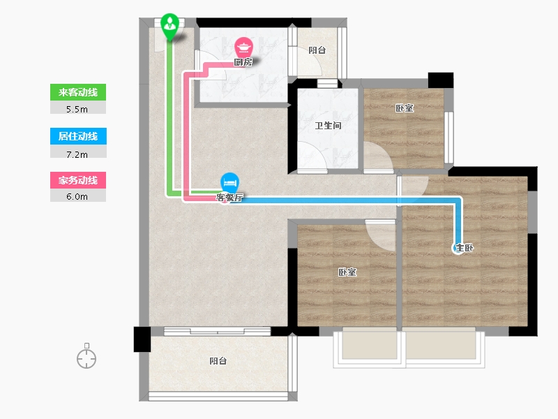 广东省-惠州市-荣佳国韵-68.14-户型库-动静线