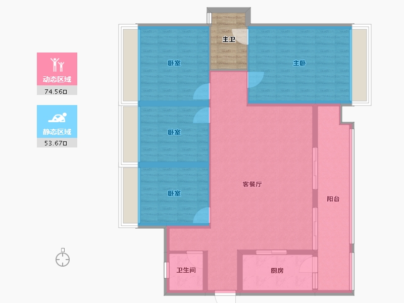 四川省-成都市-隆鑫公园首府-121.35-户型库-动静分区