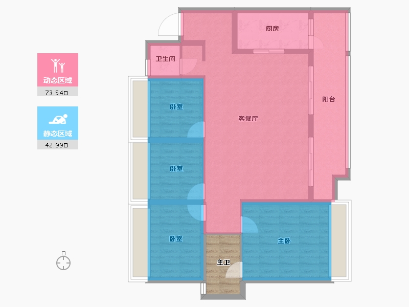 四川省-成都市-隆鑫公园首府-110.15-户型库-动静分区