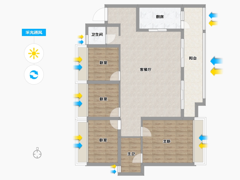 四川省-成都市-隆鑫公园首府-110.15-户型库-采光通风