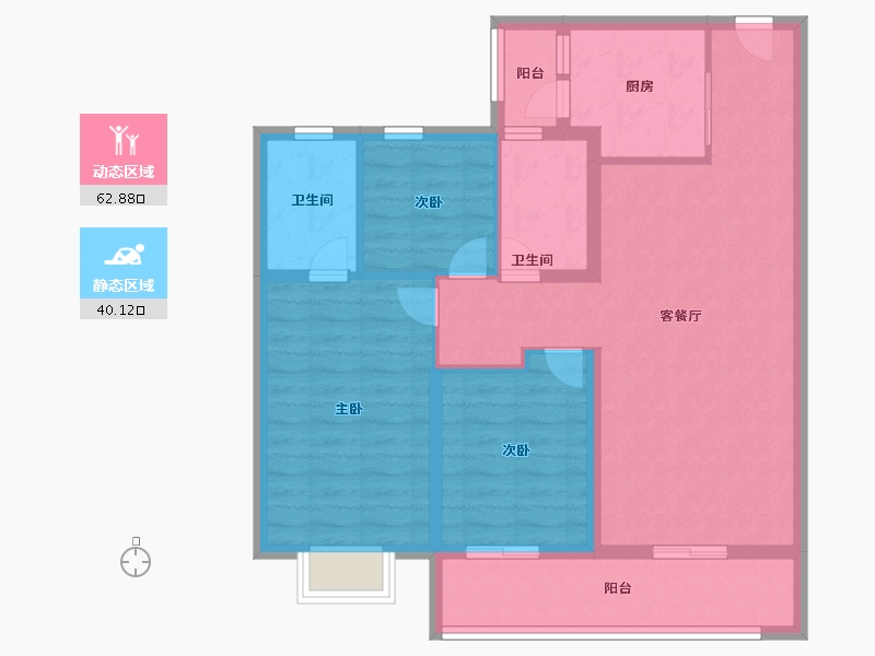 云南省-昆明市-俊发俊云峰-92.00-户型库-动静分区