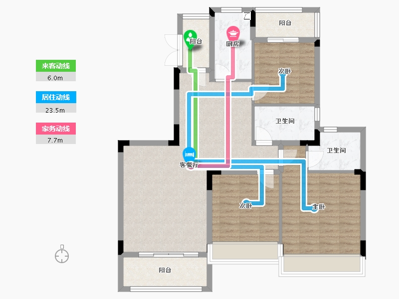 浙江省-绍兴市-恒大·越府-100.09-户型库-动静线