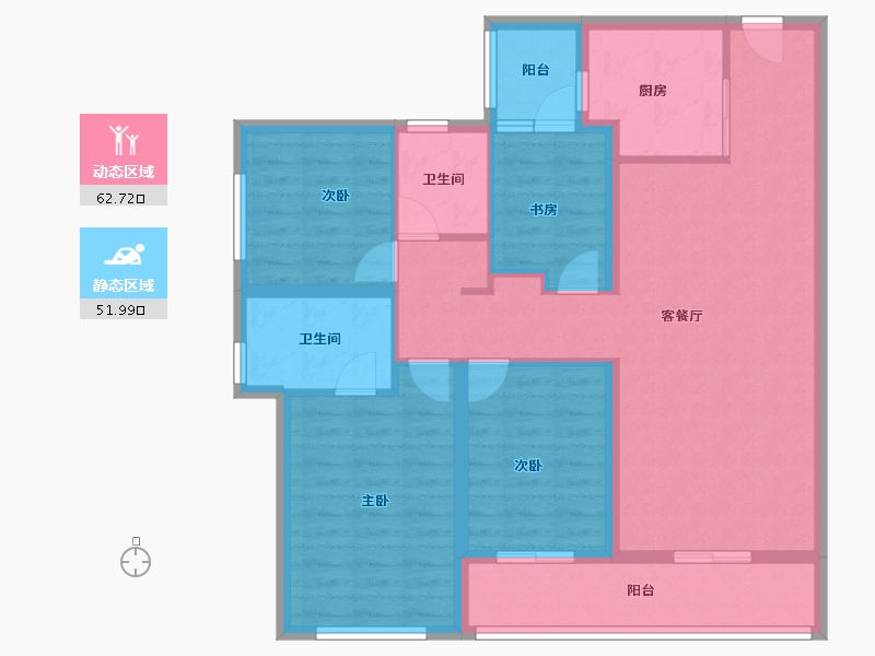 云南省-昆明市-俊发俊云峰-102.39-户型库-动静分区