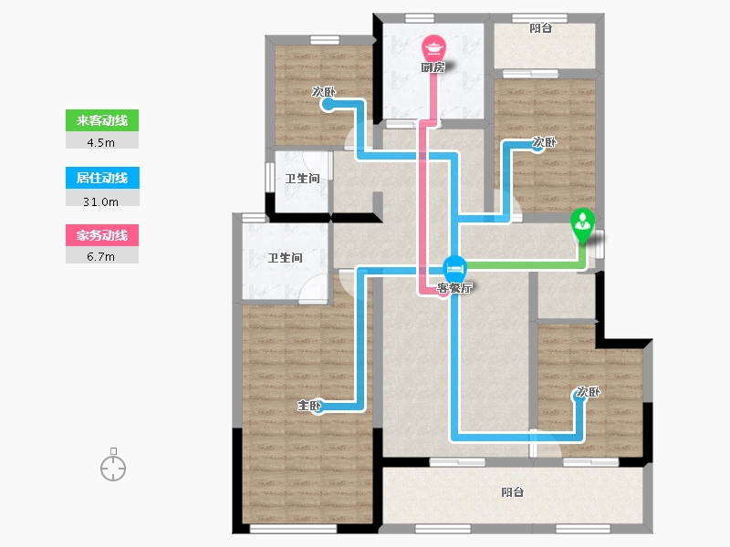 云南省-昆明市-俊发生态半岛-120.81-户型库-动静线