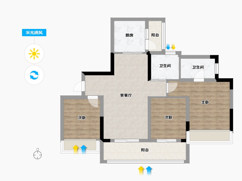 四川省-成都市-奥园锦官芳华-80.47-户型库-采光通风