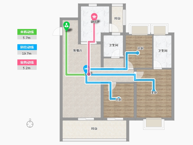 云南省-昆明市-俊发未来城-95.21-户型库-动静线