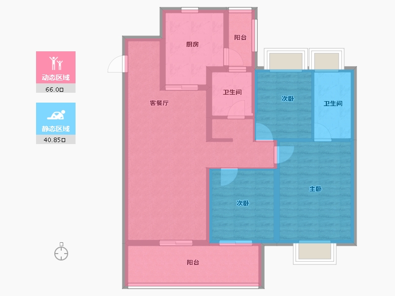 云南省-昆明市-俊发未来城-95.21-户型库-动静分区