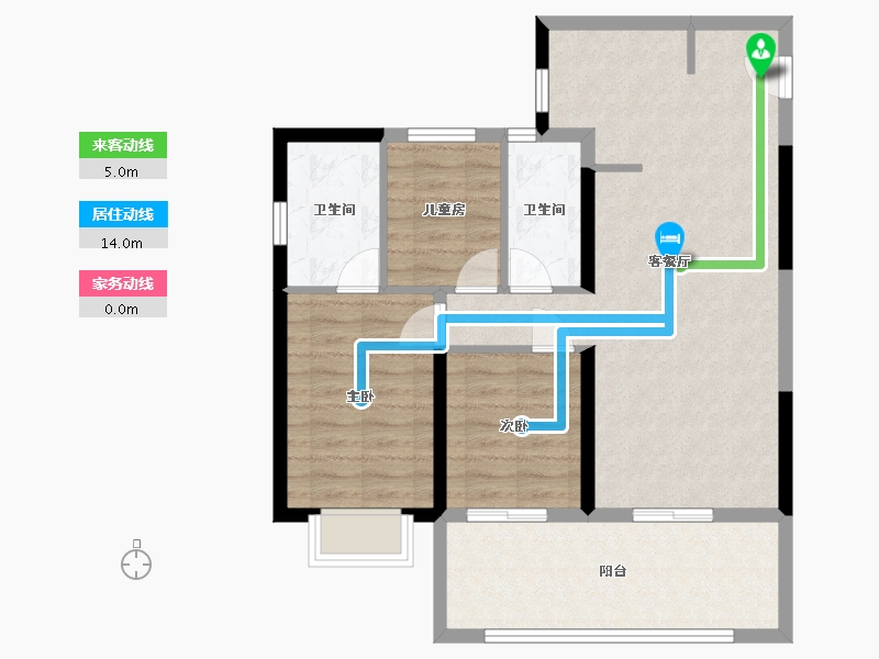 云南省-昆明市-俊发龙泉俊园-81.95-户型库-动静线