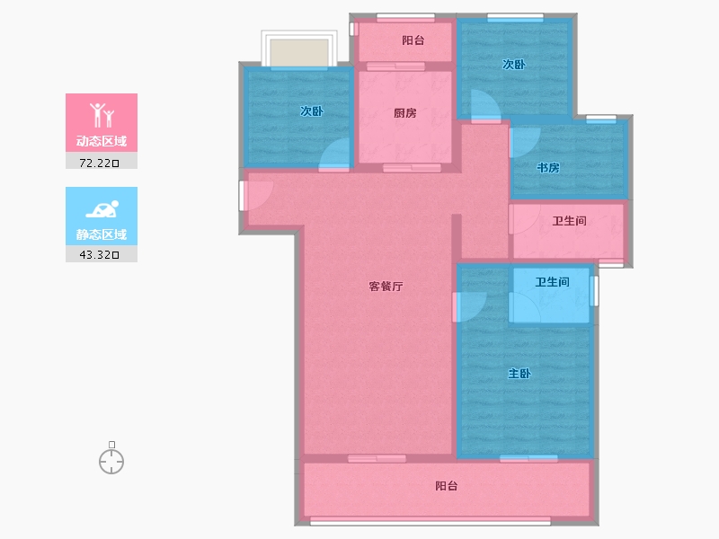 云南省-昆明市-俊发俊云峰-102.40-户型库-动静分区