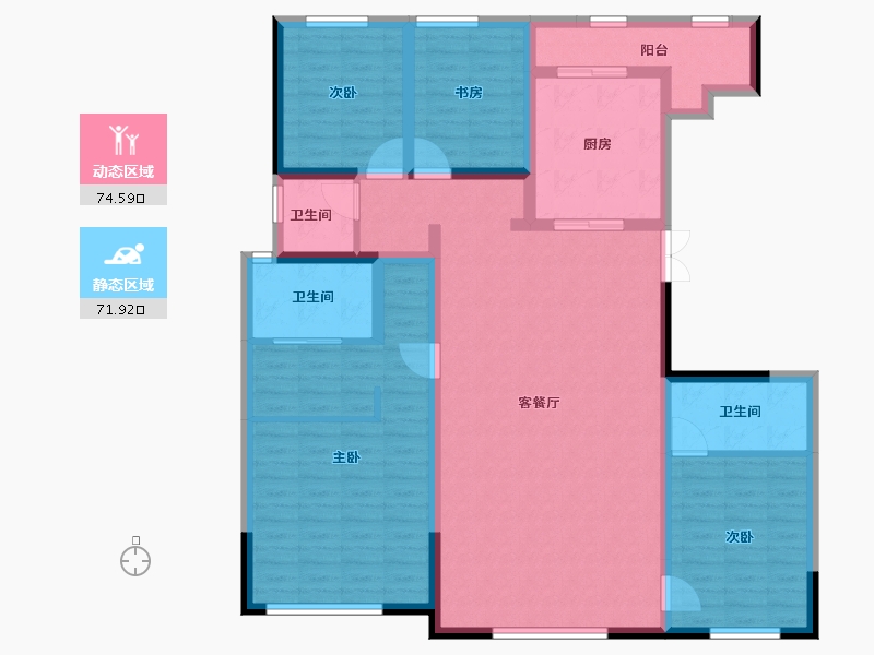 云南省-昆明市-俊发生态半岛-131.20-户型库-动静分区