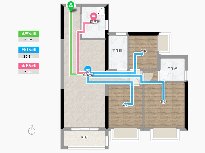 广东省-江门市-香江翡翠湾-90.00-户型库-动静线