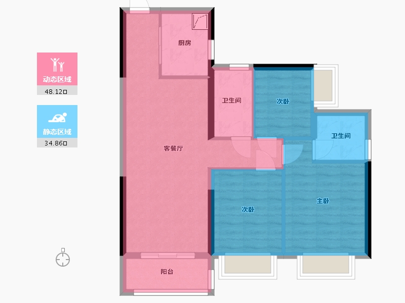 广东省-江门市-香江翡翠湾-90.00-户型库-动静分区