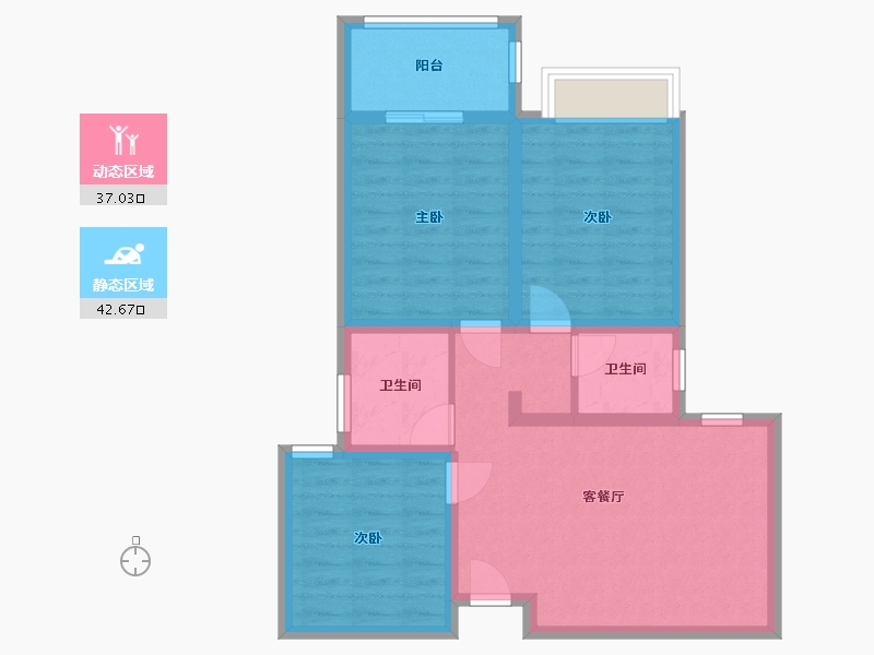 河南省-鹤壁市-银杏雅苑-82.00-户型库-动静分区