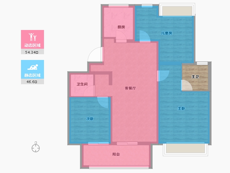 江苏省-徐州市-融创领地凤鸣桃源风雅颂-94.40-户型库-动静分区