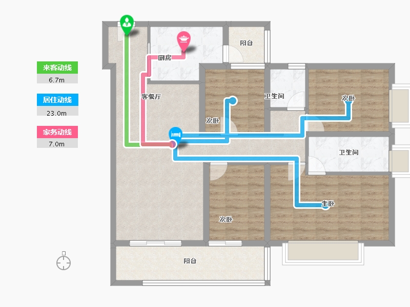 云南省-昆明市-万科公园城市-104.00-户型库-动静线