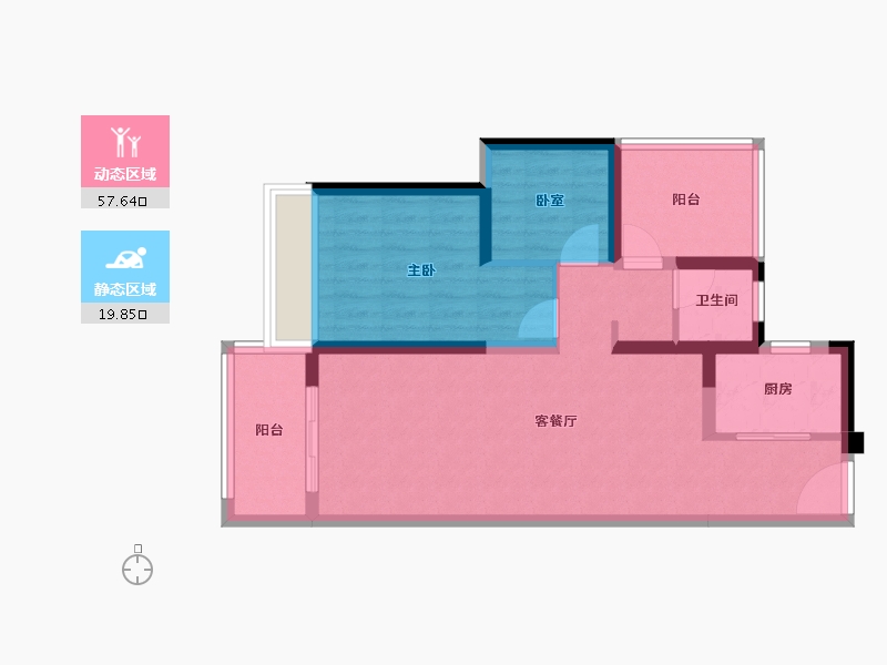 广东省-惠州市-碧桂园十里银滩维港湾-68.56-户型库-动静分区